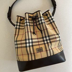 SOLD - Burberry Bucket Bag in House Check Canvas